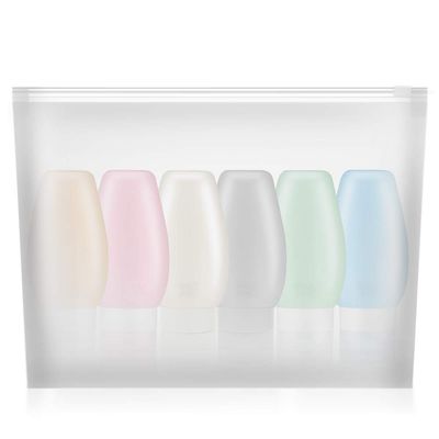 TAPBULL Travel Bottles TSA Approved, Uerstar 3oz Leak Proof BPA Free Silicone Cosmetic Travel Size Toiletry Containers for Shampoo Lotion Soap (6 Pack)