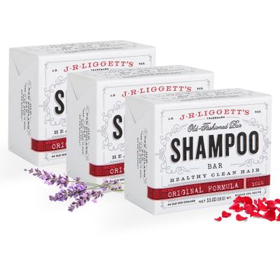 JRLIGGETT&#39;S All-Natural Shampoo Bar, Original Formula - Supports Strong and Healthy Hair - Nourish Follicles with Antioxidants and Vitamins - Detergent and Sulfate-Free, Set of 3, 3.5 Ounce Bars