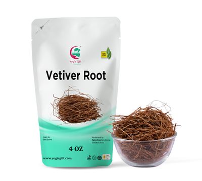 VETIVER Root 4 oz(114 Grams) | Great Aromatic Roots | 100% Pure and Natural Mesmerizing Fragrance | Product of India | Non-GMO, Vegan | Yogi&#39;s Gift