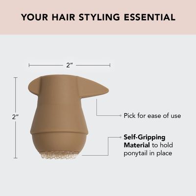 Kitsch PONYFULL Hair Volumizer Tool - Adds Lift and Style To Your Ponytail | Hair Bun Maker for Women | Includes 3 No Snag Elastic Ties- Ideal for Daily Use or Any Ocassion - (Blonde)