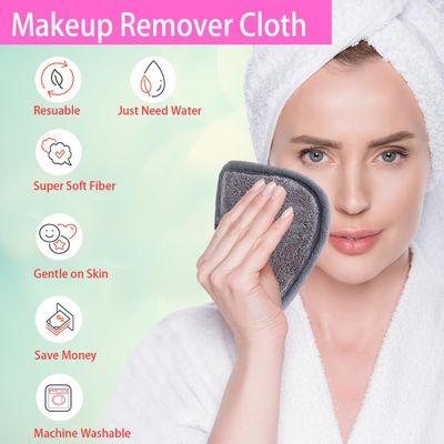 BloomSesame Makeup Remover Cloths for Face, Eye, Lips - Reusable Makeup Remover Pads Soft Microfiber Facial Cleansing Cloths 5 x 5inch 12 Pack (Gray)