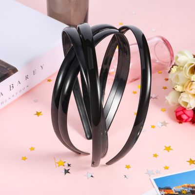 Shappy 40 Pcs Black Plastic Headbands Thin Skinny Headbands for Women Black Plain DIY Craft Headbands Black Plastic Hair Accessories Teeth Comb Headbands