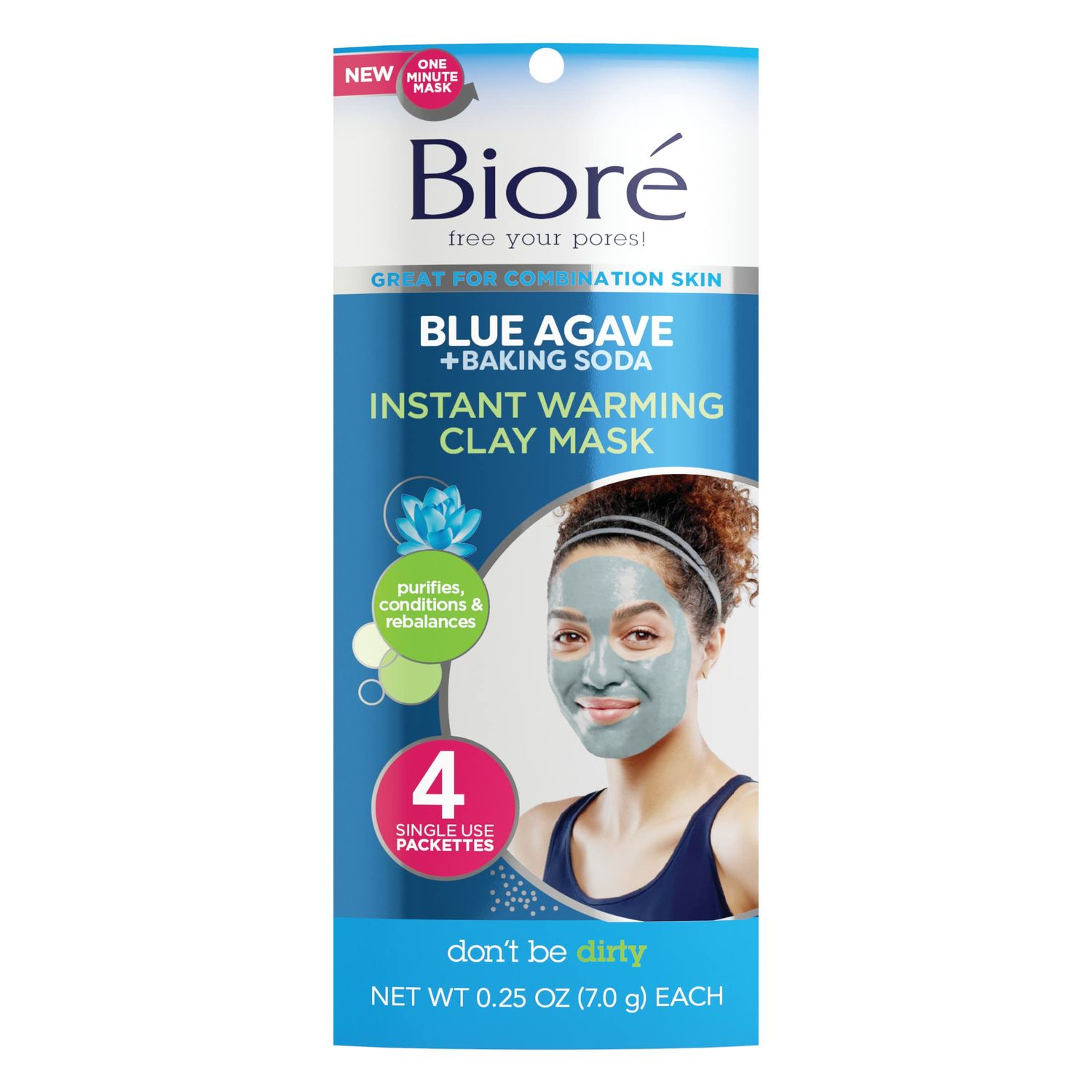 Bior Blue Agave &amp; Baking Soda Whipped Nourishing Detox Mask, 4 Ounces, Dermatologist Tested, Non-Comedogenic, Oil Free
