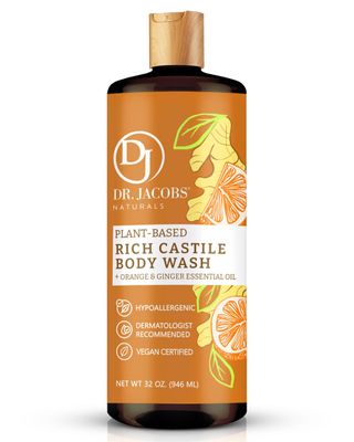 DR. JACOBS NATURALS Castile Orange &amp; Ginger All-Natural Body Wash for Moisturizing Dry and Sensitive Skin Shampoo with Plant-Based Ingredients Gluten, Preservatives-Free Formula - 32 oz