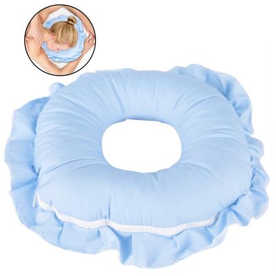 Rest Pillow Polyester Face Relax Pillow SPA Salon Massage Hollowed Pillow Nap Rest Cushion Use at Home Office and Car Massage Made Easy (Blue)