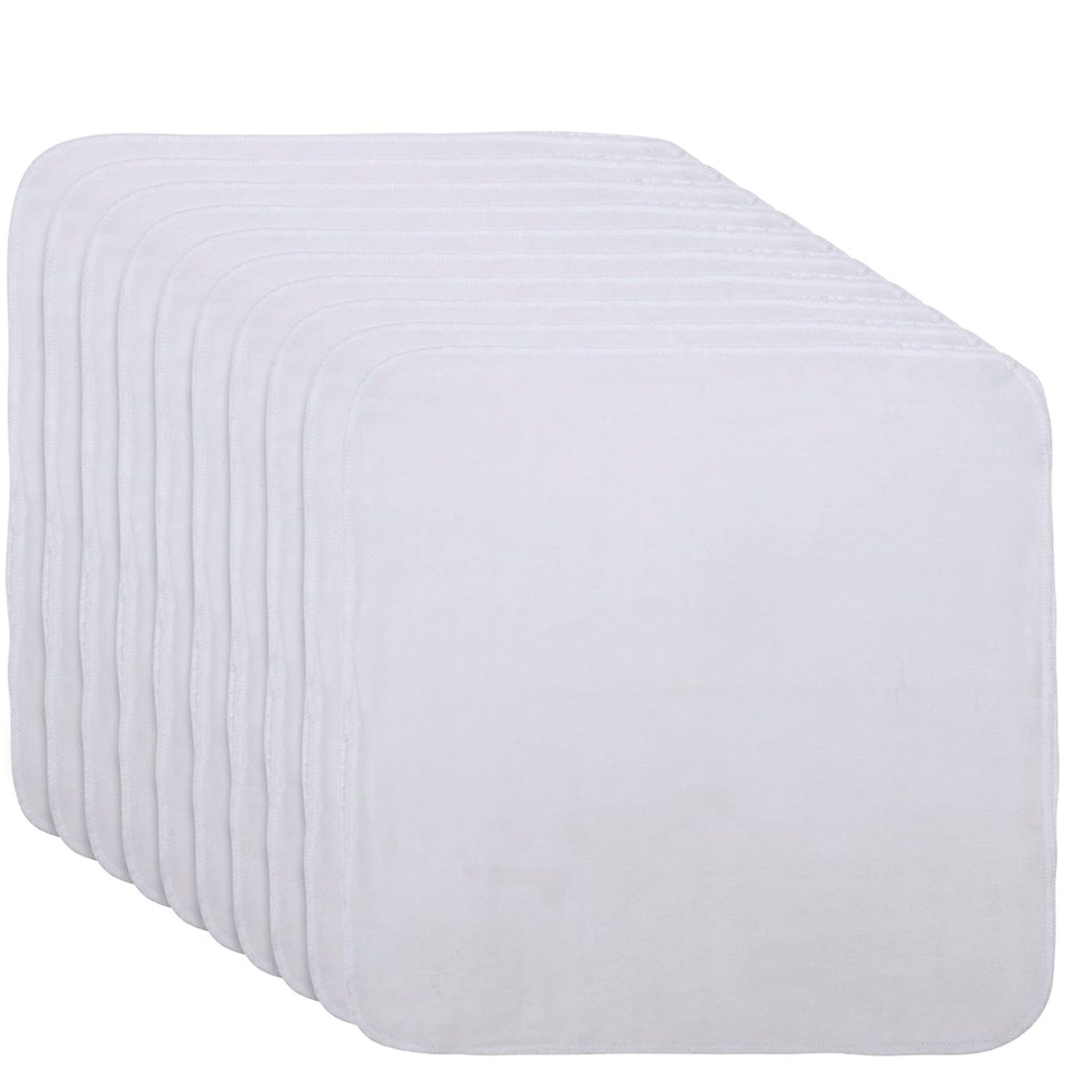 Organic Cotton Facial Cleansing Cloths- Set of 10 Reusable &amp; Washable Muslin Makeup Remover Muslin Face Cloth - Cotton Facial Exfoliator - Muslin Cloth Makeup Remover Wipes - Extremely Soft