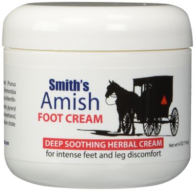 SMITH&#39;S AMISH Foot Cream (4 oz.) Deep Soothing Herbal Cream for Intense Foot and Leg Discomfort including Burning, Cramping and Restlessness Sensations