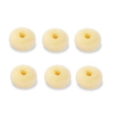 Mini Chignon Donut Hair Shaper, 6 PCS Bun Makers for Short and Thin Hair, 2 Inch Beige Bun Forms for Kids &amp; Girls
