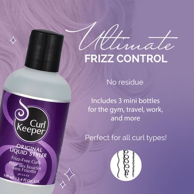 Original Curl Keeper Travel (Carry-On Approved) Multi-Pack, Anti-Frizz Curl Defining Hair Styler (3 x 100ml) - Curl Definer Liquid Gel - Wavy & Curly Hair Products for Women (Cream Alternative)