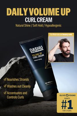 DASHU Daily Volume Up Curl Cream 5.07fl oz - Hair Styling Cream, Curl Defining Cream, Volumizing, Add Texture, Anti Frizz Styling Cream