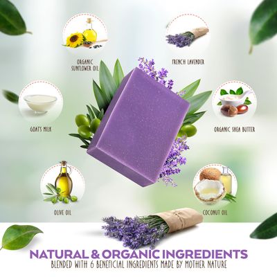 Aspen Kay Naturals bar soap for women and men, Natural and Organic oils, Pure Essential oils, Good for all skin types. - Lavender and Goats Milk (1 Pack)