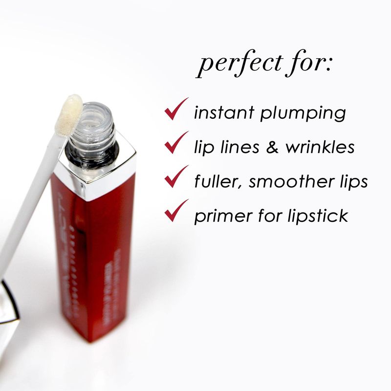 Dermelect Smooth Lip Volumizer for Lips - Anti Aging Plumper with Argan Oil, Shea Butter, Coconut Oil, Hyaluronic Acid Vitamin C Silkflo Hydrating Conditioning Lip Primer for Dryness Thin Lips .24 oz