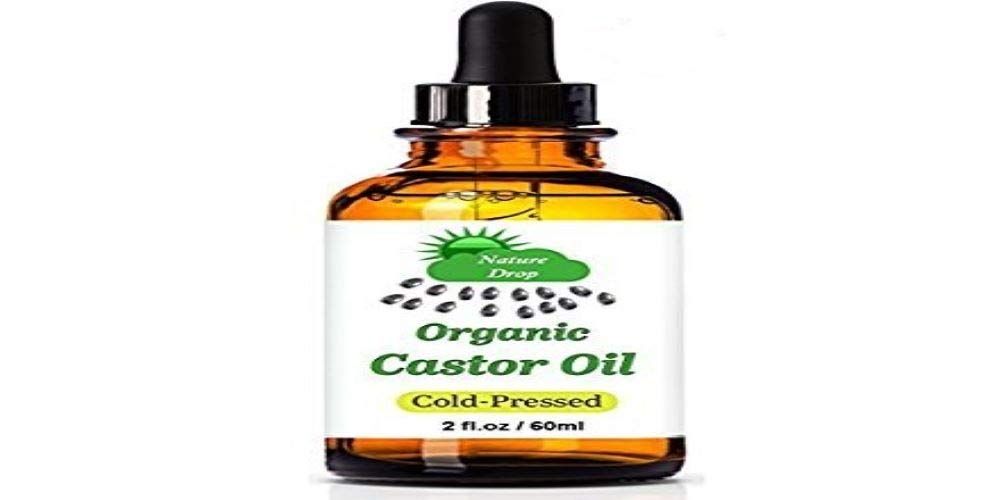 Nature Drop Organic Castor Oil,2 oz - 100% USDA Certified Pure Cold Pressed Hexane free - Best oil Growth For Eyelashes, Hair, Eyebrows, Face and Skin, Triple Filtered, Great for Acne