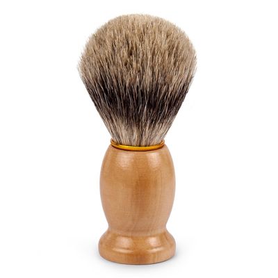 QSHAVE 100% Best Original Pure Badger Hair Shaving Brush Handmade. Real Wood Base. Perfect for Wet Shave, Safety Razor, Double Edge Razor
