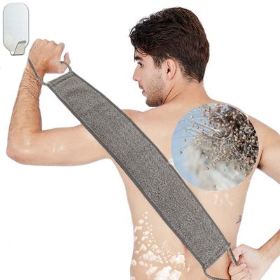 Loofah Back Scrubber for Shower, Natural Soft Flax Back Exfoliator Cleaner for Shower Acne, Extra Long Back Scrub Washer, Dual-Sided Bath Exfoliating Scrubber, Deep Clean&amp;Invigorate Skin for Men/Women