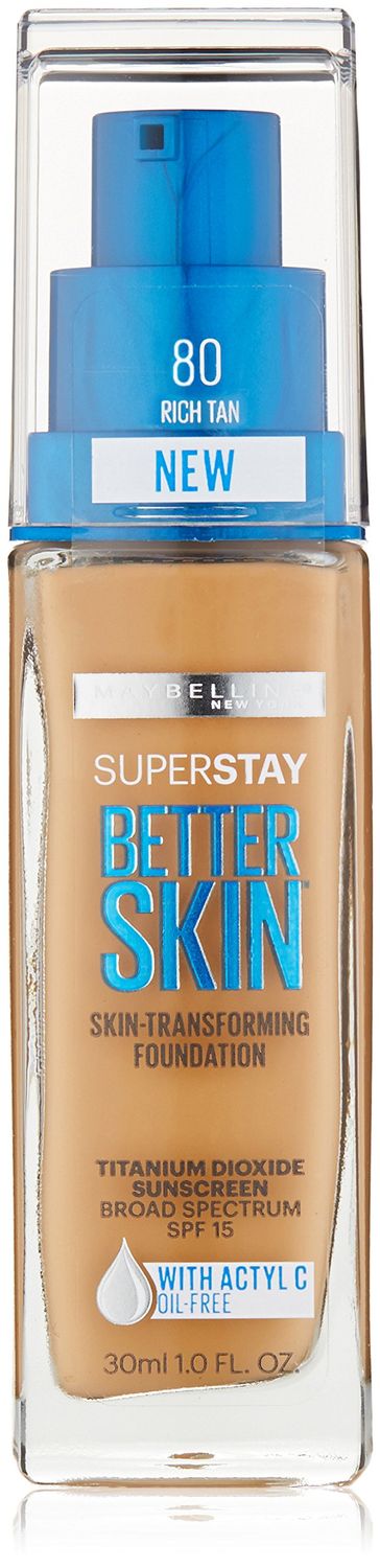 Maybelline New York Superstay Better Skin Foundation, Riche Tan, 1 Fluid Ounce