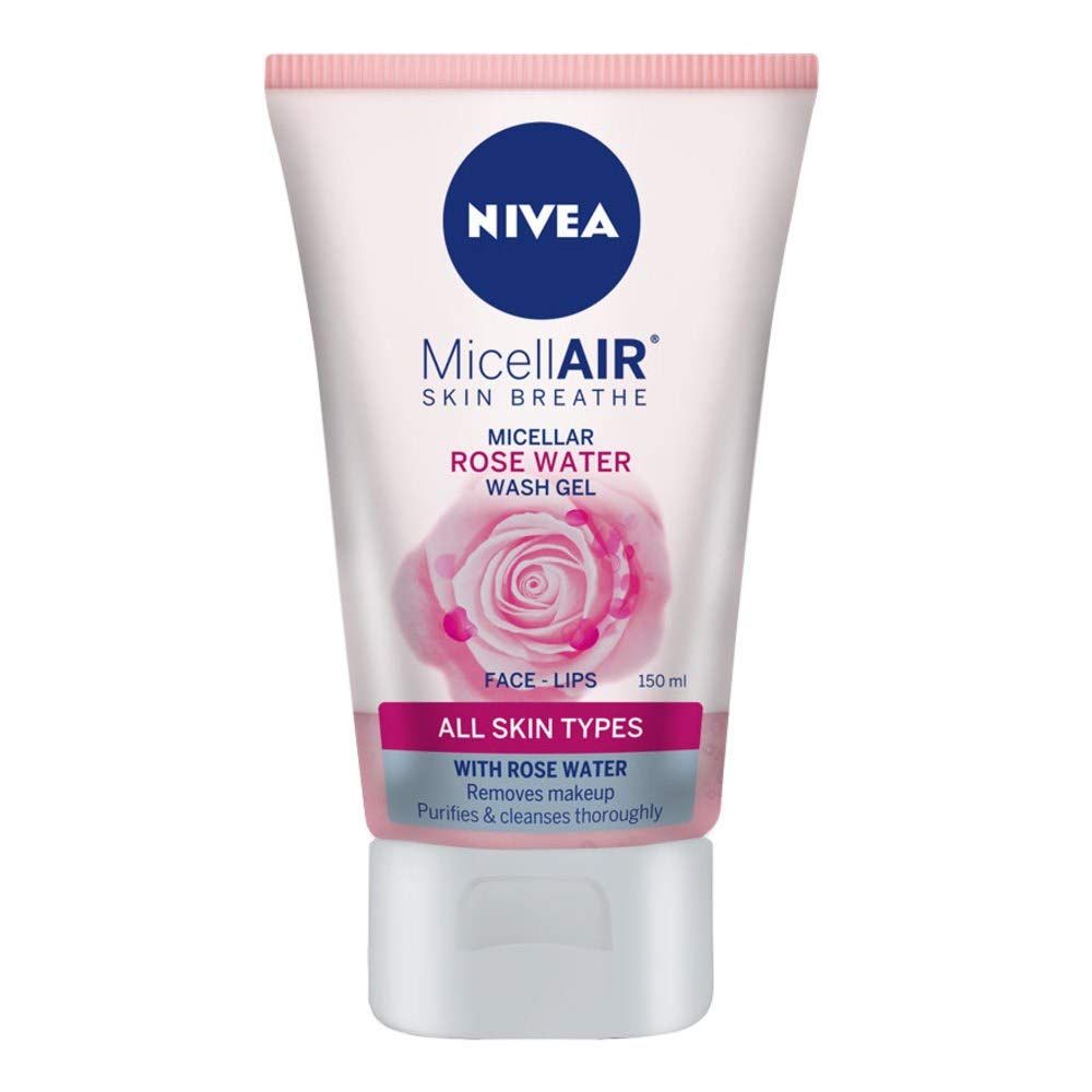 Nivea MicellAIR skin breathe micellar rose water wash gel for face and lips 150ml