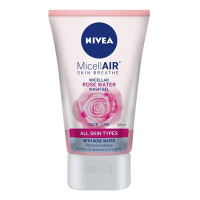 Nivea MicellAIR skin breathe micellar rose water wash gel for face and lips 150ml
