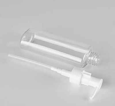 Refillable Plastic Clear Flat Pumps Lotion Cream Cleansing Oil Dispenser Bottle Travel Bottles Pump Bottle Make Up Cosmetic Container Holder Pack of 3 (150ml)