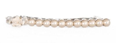 Caravan Barrette, Crystal Pearl Stone Flower Tight Automatic