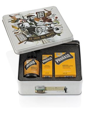 Proraso Beard Care Kit for Men | Wood &amp; Spice Beard Wash, Oil and Balm Gift Set to Cleanse, Soothe and Soften All Beard Lengths &amp; Skin Types