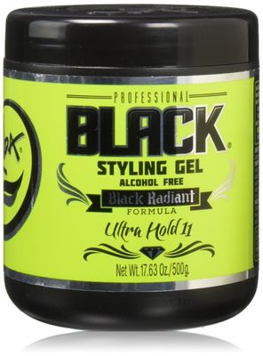 Rolda Black Styling Hair Gel - Medium To Strong Hold With Medium Shine For a Wet Slicked Back Look With All Day Hold - Activated Black Charcoal Covers Grey Hair Instantly 17.6oz