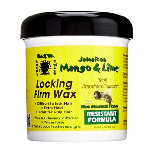 Jamaican Mango &amp; Lime, Locking Firm Hair Wax Extra Hold With Real Beeswax &amp; Honey, 16 Oz