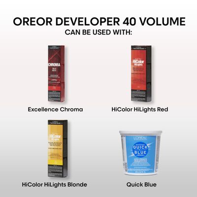 L'Oreal Technique Oreor Developer | Hair Color Developer | Creamy Formula for Uniform Color and Bleach Results | 40 Developer | 8 Oz.