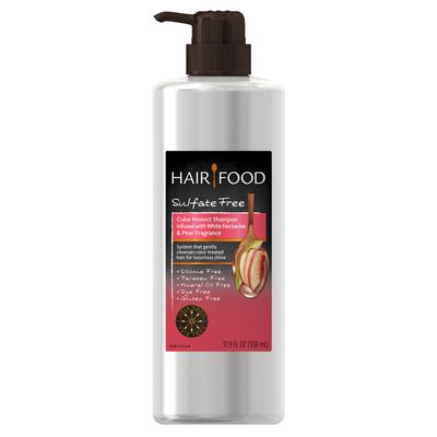 Hair Food Sulfate Free Color Protect Shampoo with White Nectarine &amp; Pear Fragrance, 17.9 Fluid Ounce