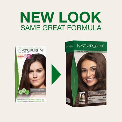 Naturigin Permanent Hair Dye, 4.0 Brown, Ammonia and Paraben Free, up to 100% Gray Hair Coverage, Long Lasting, Vegan, Cruelty Free