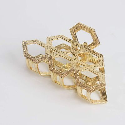 Women Vintage Metal Hair Jaw Clips Hair Clamp Hair Claw Hairpin Accessories (Gold)