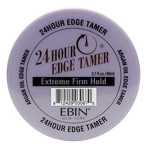 EBIN NEW YORK 24 Hour Edge Tamer - Extreme Firm Hold (2.7oz/ 80ml) - No Flaking, White Residue, Shine and Smooth texture with Argan Oil and Castor Oil