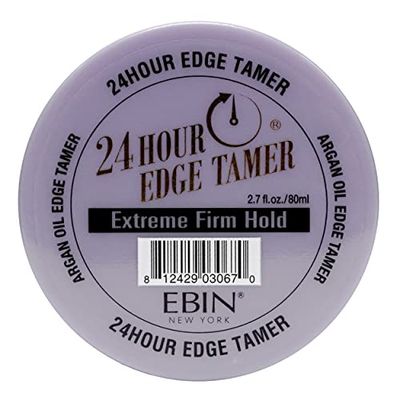 EBIN NEW YORK 24 Hour Edge Tamer - Extreme Firm Hold (2.7oz/ 80ml) - No Flaking, White Residue, Shine and Smooth texture with Argan Oil and Castor Oil