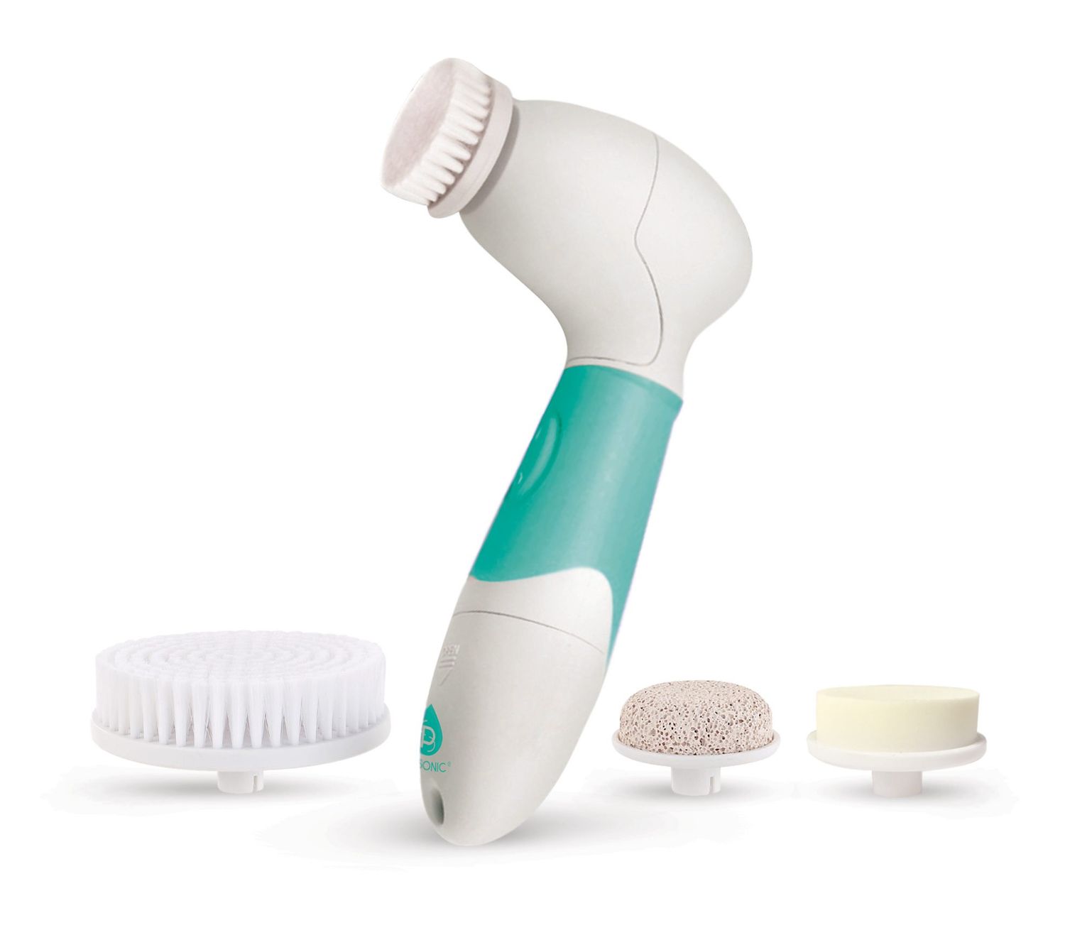 Pursonic Pursonic Advanced Facial and Body Cleansing Brush for Removing Makeup &amp; Exfoliating Dead Skin - Includes 4 Multifunction Brush Heads: Facial, Body, Pumice Stone and Sponge (aqua), 1 count