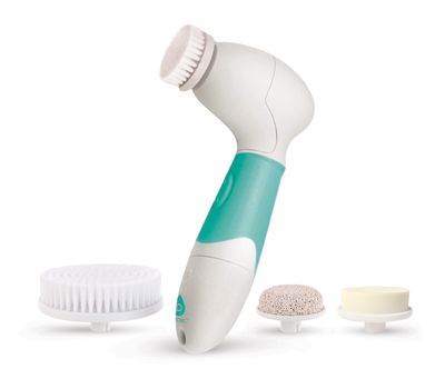 Pursonic Pursonic Advanced Facial and Body Cleansing Brush for Removing Makeup &amp; Exfoliating Dead Skin - Includes 4 Multifunction Brush Heads: Facial, Body, Pumice Stone and Sponge (aqua), 1 count