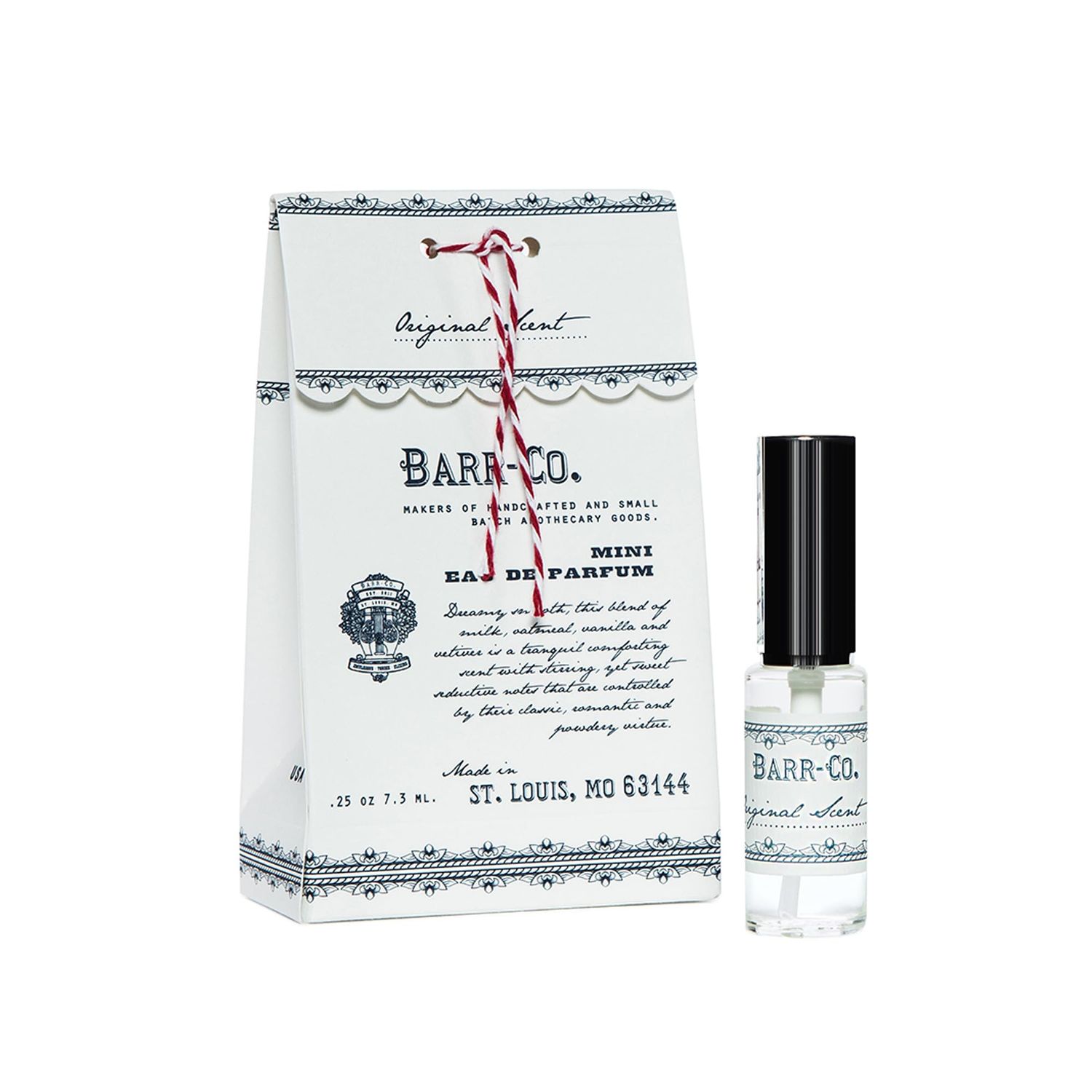 Barr-Co. Original Scent Mini Perfume Spray, Creamy Vanilla Scent with Oat &amp; Vetiver, Concentrated Perfume Oil for Women, Travel Size, 0.25 fl oz
