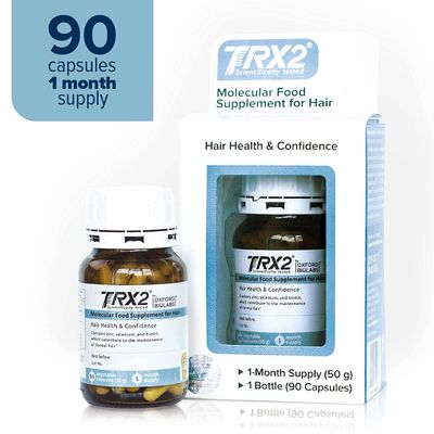 TRX2 Hair Growth Supplement - Stop Hair Loss for Men and Women - Healthy Hair - Clinically Proven Results of Thicker, Fuller Hair - Biotin &amp; Selenium &amp; Zink - Vegetarian - 1 Month Supply