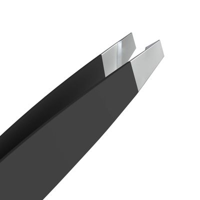Tweezees Precision Black Stainless Steel Tweezers | Professional Slant Tip &amp; Splinter Tip Tweezer For Eyebrows | Extra Sharp Hair Removal Tool | For Eyebrow Shaping | For Men And Women