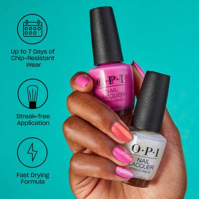 OPI Nail Lacquer Charged Up Cherry | Opaque Bright Pink Crme Chip Resistant Nail Polish | Vegan, Fast Drying, Streak Free