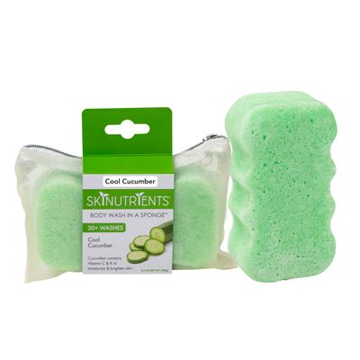 Spongeables Body Wash in a 20+ Wash Sponge, Cool Cucumber, 1 Count