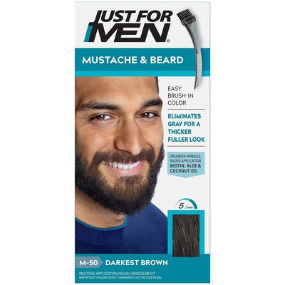 Just For Men Mustache &amp; Beard #M-50 Darkest Brown Color Gel (Pack of 2)