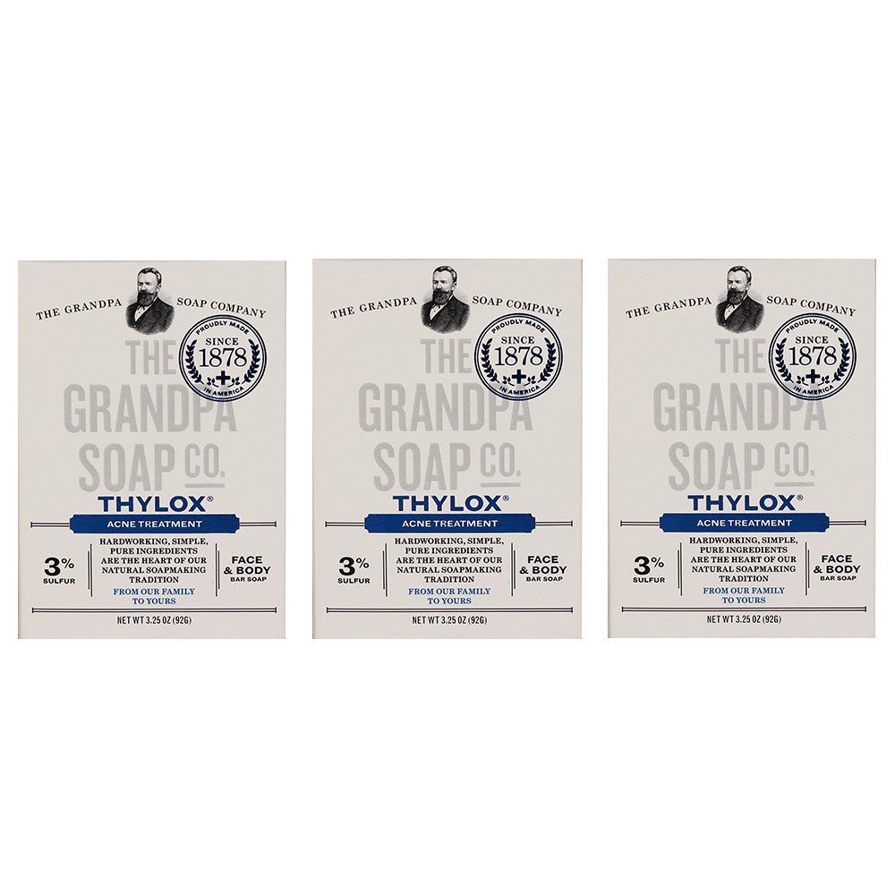 Grandpa&#39;s Thylox Acne Treatment Soap with Sulfur - 3.25 oz (3-pack)