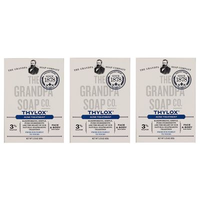 Grandpa&#39;s Thylox Acne Treatment Soap with Sulfur - 3.25 oz (3-pack)