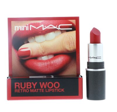 MAC Little Lipstick Color Ruby Woo, Red, Mini (MACS7P004)