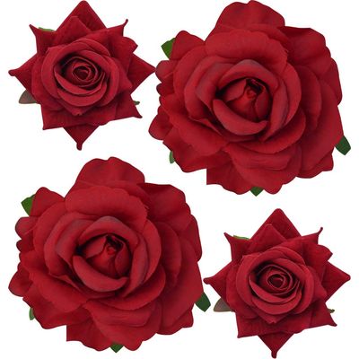 Topbuti Rose Hair Clip Flower Hairpin Rose Brooch Floral Clips, 4 Pcs Fabric Rose Flowers Hair Clips Mexican Hair Flowers Pin up Headpieces for Woman Girl Wedding Party Mother&#39;s Day