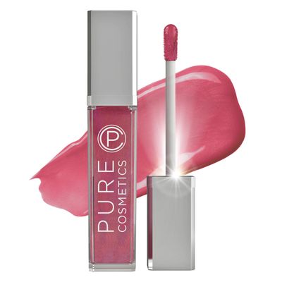 Pure Cosmetics Pure Illumination Lip Gloss - LED-lit Applicator w/Side Mirror - Non-Sticky, Moisturizing &amp; Hydrating Lip Glosses - Soothes &amp; Protects Dry Chapped Lips (Razzmatazz)