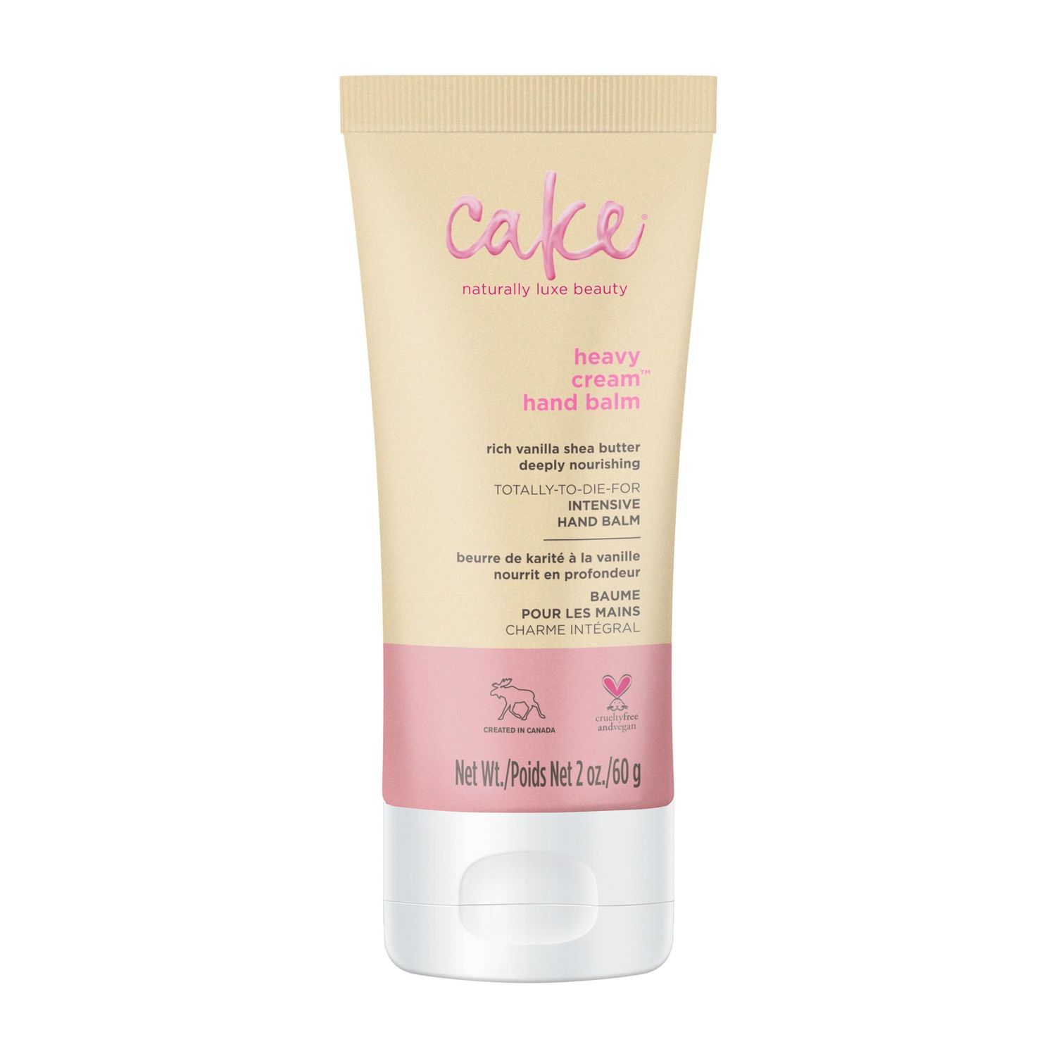 Cake Beauty Hand Cream, Heavy Cream - Intensive Hand Repair Balm - Rich Moisture - Shea Butter &amp; Aloe Vera - For Dry Hands - Travel Size 2 oz.
