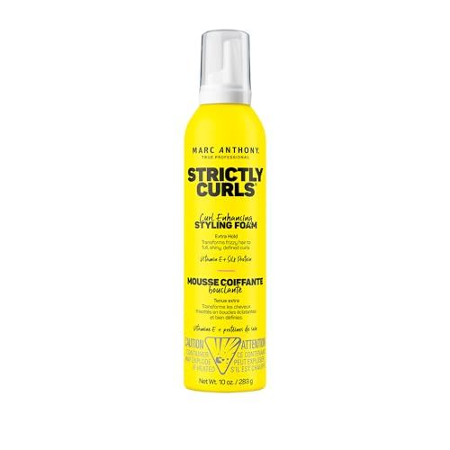 Marc Anthony Strictly Curl Enhancing Styling Foam , Extra Hold - Vitamin E &amp; Silk Proteins Transforms Frizzy Hair to Full , Shiny , Defined Curls - Sulfate-Free Anti-Frizz Mousse Product
