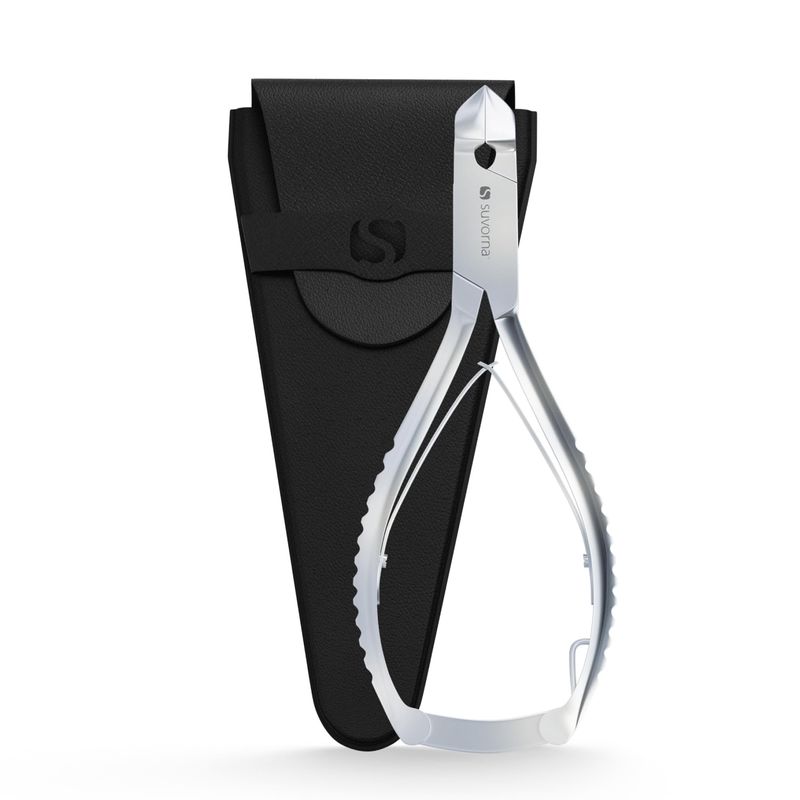 Suvorna Podiatrist Toenail Clippers Concave Jaw and Back Lock, 5.5" Extra Large Toe Nail Clippers for Thick Nails, Big Toe Nail Clippers for Thick Toenails, Long Handled Toenail Clippers for Seniors