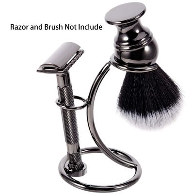 Shaving Razor and Brush Stand Universal Holder for Safety Razor Storage Shave Brush Holder (gunmetal)